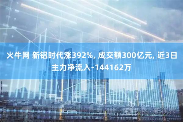 火牛网 新铝时代涨392%, 成交额300亿元, 近3日主力净流入-144162万